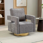 Fauteuil pivotant moderne rembourré à dossier ouvert avec coussin