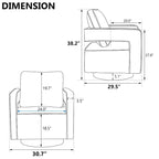 Fauteuil pivotant moderne rembourré à dossier ouvert avec coussin
