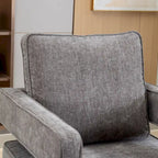 Fauteuil pivotant moderne rembourré à dossier ouvert avec coussin