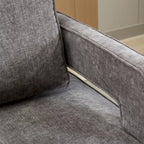 Fauteuil pivotant moderne rembourré à dossier ouvert avec coussin