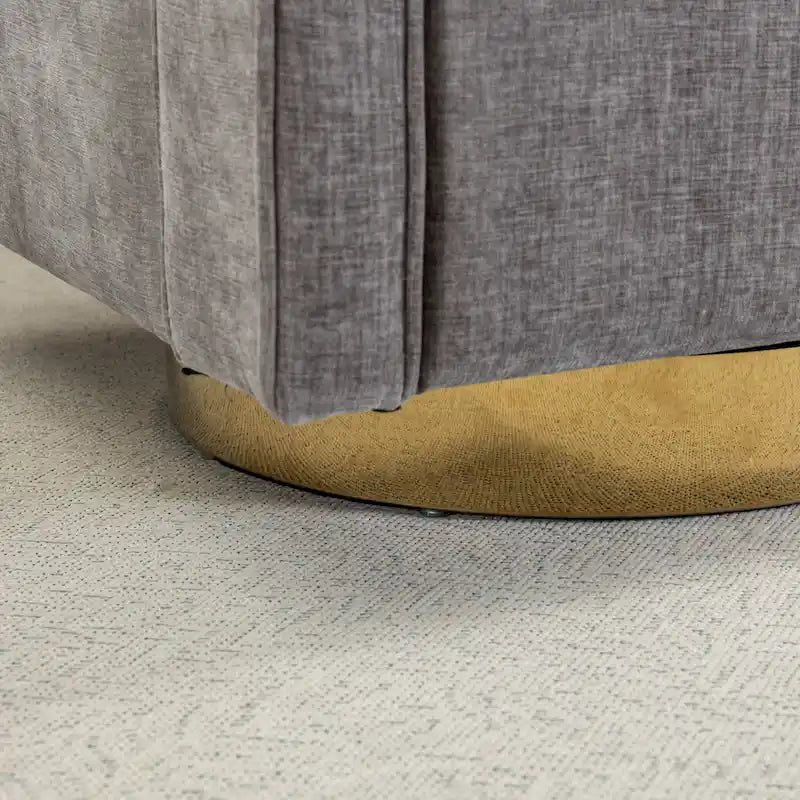 Fauteuil pivotant moderne rembourré à dossier ouvert avec coussin