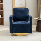 Fauteuil pivotant moderne rembourré à dossier ouvert avec coussin