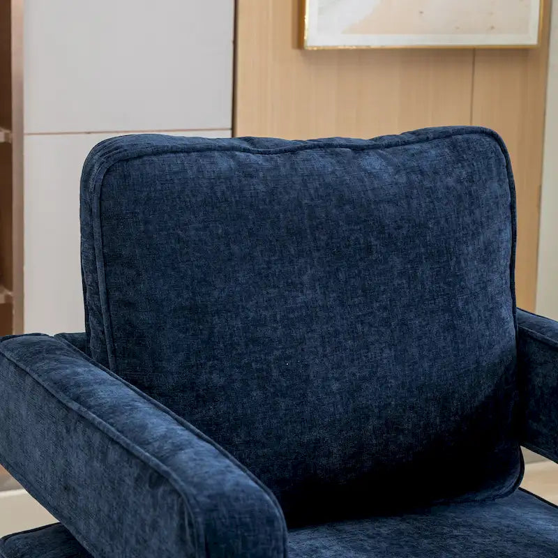 Fauteuil pivotant moderne rembourré à dossier ouvert avec coussin
