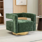 Fauteuil pivotant moderne rembourré à dossier ouvert avec coussin