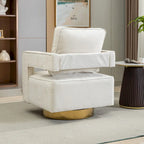 Fauteuil pivotant moderne rembourré à dossier ouvert avec coussin