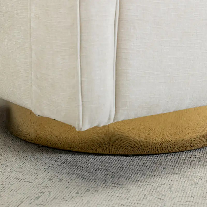 Fauteuil pivotant moderne rembourré à dossier ouvert avec coussin