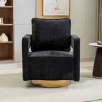 Fauteuil pivotant moderne rembourré à dossier ouvert avec coussin