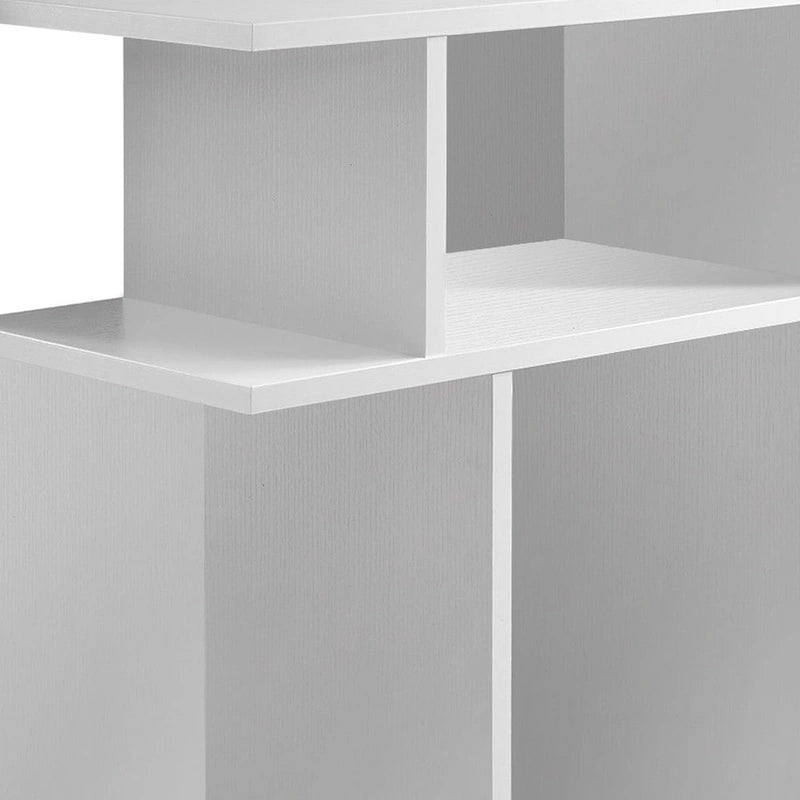 Table d'appoint HomeRoots 24 en bois blanc avec six étagères ouvertes - 11,75