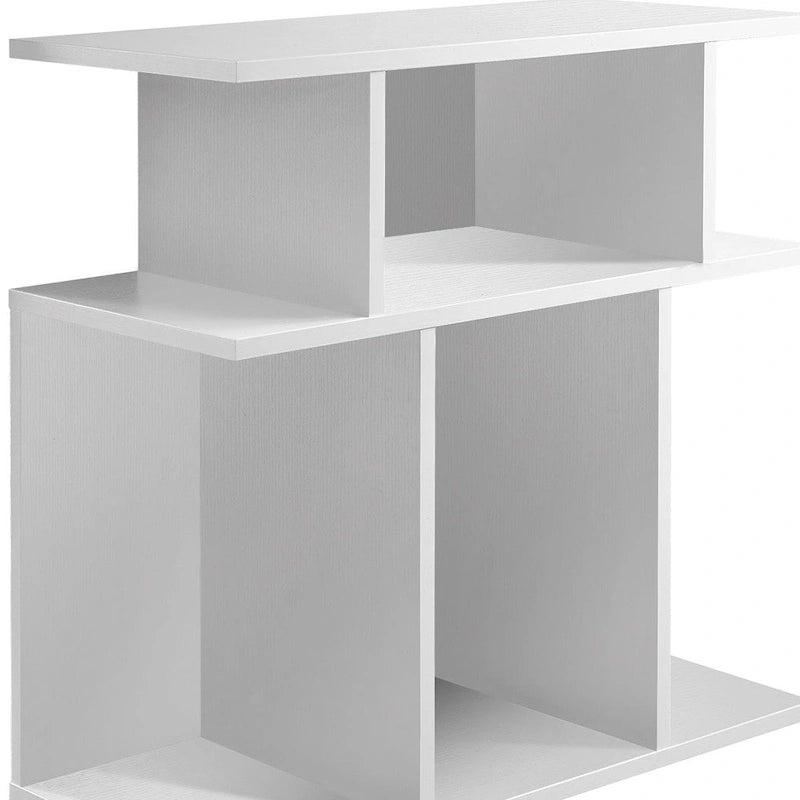 Table d'appoint HomeRoots 24 en bois blanc avec six étagères ouvertes - 11,75