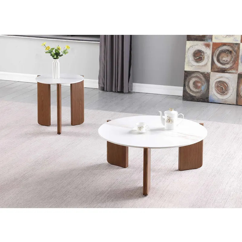 Table basse Somette Helida avec plateau en pierre frittée