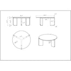 Table basse Somette Helida avec plateau en pierre frittée