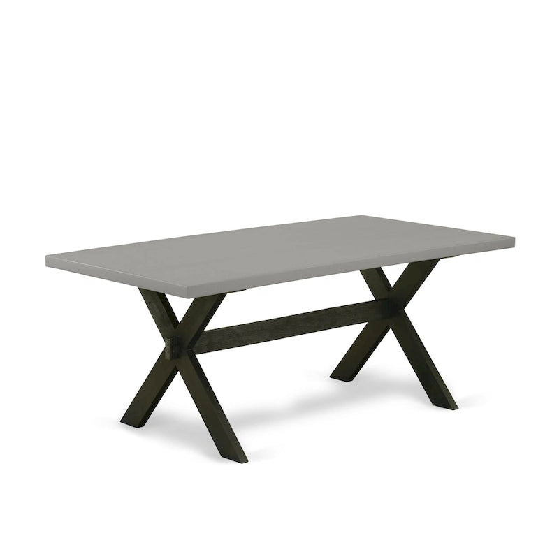 Ensemble de salle à manger East West Furniture : une table et des chaises Parson en cuir PU noir brossé. (Nombre de pièces disponibles)