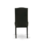 Ensemble de salle à manger East West Furniture : une table et des chaises Parson en cuir PU noir brossé. (Nombre de pièces disponibles)