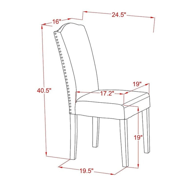 Ensemble de salle à manger East West Furniture : une table et des chaises Parson en cuir PU noir brossé. (Nombre de pièces disponibles)