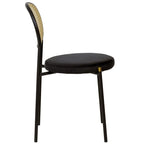 Ensemble de 4 chaises de salle à manger modernes Euston avec dossier en osier et assise en velours rembourrée, idéales pour la maison, le bureau, le salon et la cuisine.