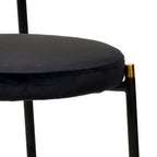 Ensemble de 4 chaises de salle à manger modernes Euston avec dossier en osier et assise en velours rembourrée, idéales pour la maison, le bureau, le salon et la cuisine.