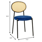 Ensemble de 4 chaises de salle à manger modernes Euston avec dossier en osier et assise en velours rembourrée, idéales pour la maison, le bureau, le salon et la cuisine.
