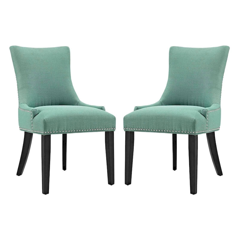 Ensemble de 2 chaises de salle à manger en tissu Marquis