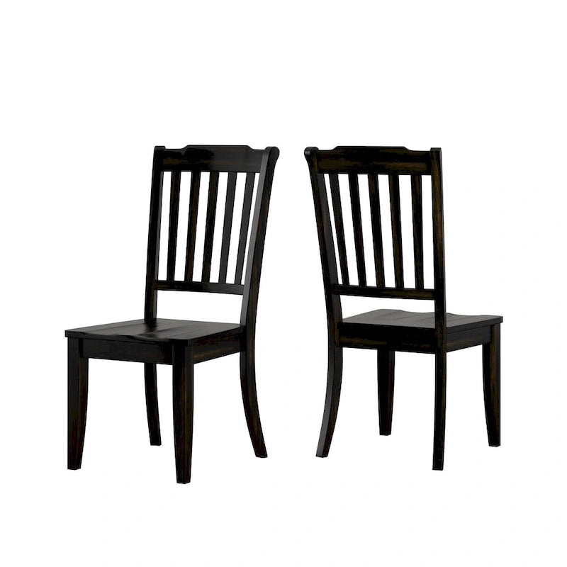 Ensemble de salle à manger 5 pièces Eleanor Black avec table ovale extensible en bois et dossier à lattes, par iNSPIRE Q Classic