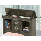 Lit plateforme double Louis Philippe avec 6 tiroirs de rangement