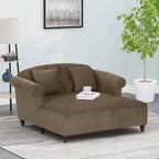 Freas Contemporary Tufted Double Chaise Lounge with Accent Pillows by Christopher Knight Home - 63.00 L x 58.50 W x 34.50 H
