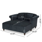 Méridienne double contemporaine capitonnée Freas avec coussins décoratifs par Christopher Knight Home - 63,00 L x 58,50 l x 34,50 H