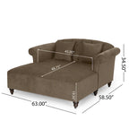 Méridienne double contemporaine capitonnée Freas avec coussins décoratifs par Christopher Knight Home - 63,00 L x 58,50 l x 34,50 H