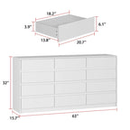Commode à 12 tiroirs pour chambre à coucher, tiroirs profonds, grand coffre en bois sur pied