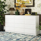 Commode à 12 tiroirs pour chambre à coucher, tiroirs profonds, grand coffre en bois sur pied