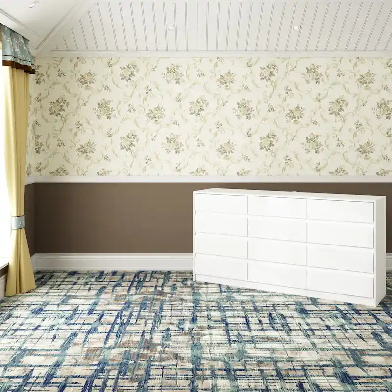 Commode à 12 tiroirs pour chambre à coucher, tiroirs profonds, grand coffre en bois sur pied