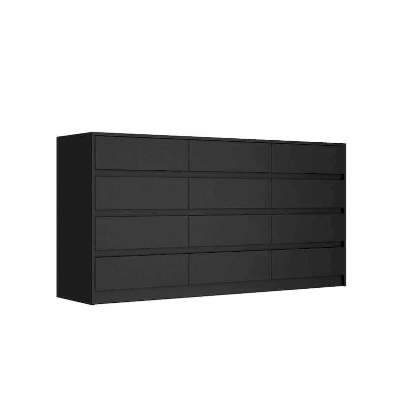 Commode à 12 tiroirs pour chambre à coucher, tiroirs profonds, grand coffre en bois sur pied