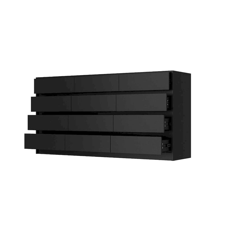 Commode à 12 tiroirs pour chambre à coucher, tiroirs profonds, grand coffre en bois sur pied