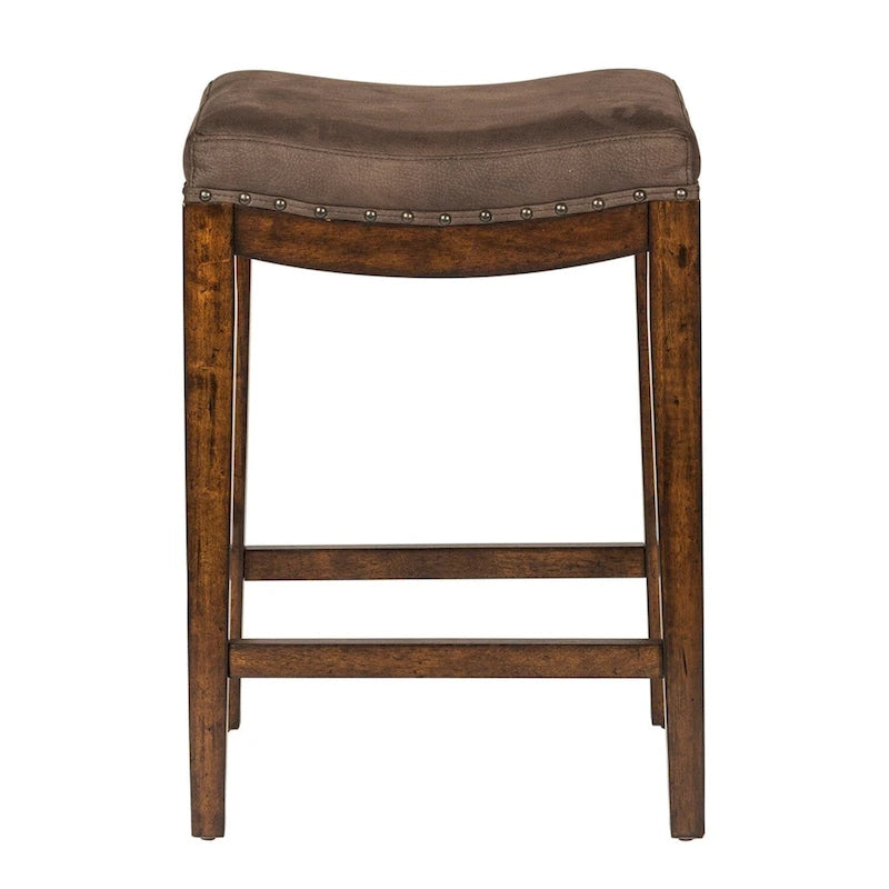 Tabouret de console rembourré Aspen Skies brun roux (tabouret simple uniquement)