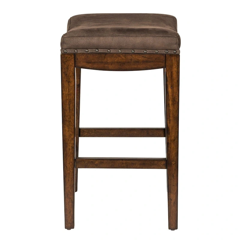 Tabouret de console rembourré Aspen Skies brun roux (tabouret simple uniquement)