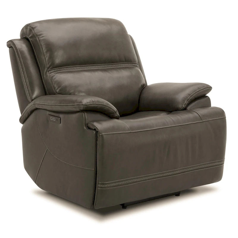 Fauteuil inclinable électrique en cuir Bentley - Fauteuil rembourré gris graphite