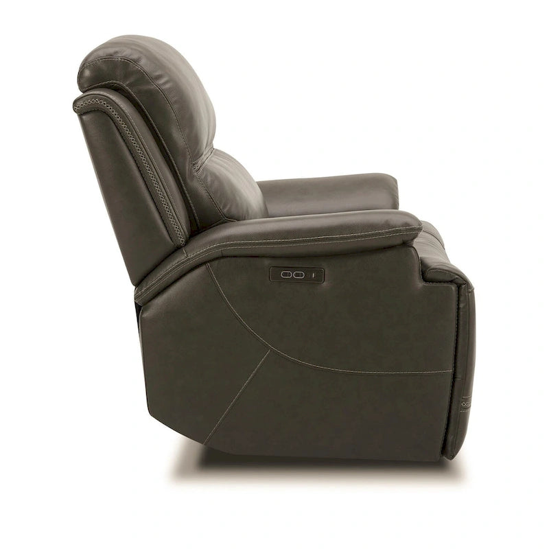 Fauteuil inclinable électrique en cuir Bentley - Fauteuil rembourré gris graphite