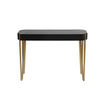 Console et table d'entrée en bois noir et métal doré - 77 cm (H) x 107 cm (L)