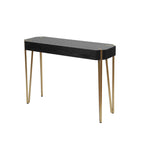 Console et table d'entrée en bois noir et métal doré - 77 cm (H) x 107 cm (L)