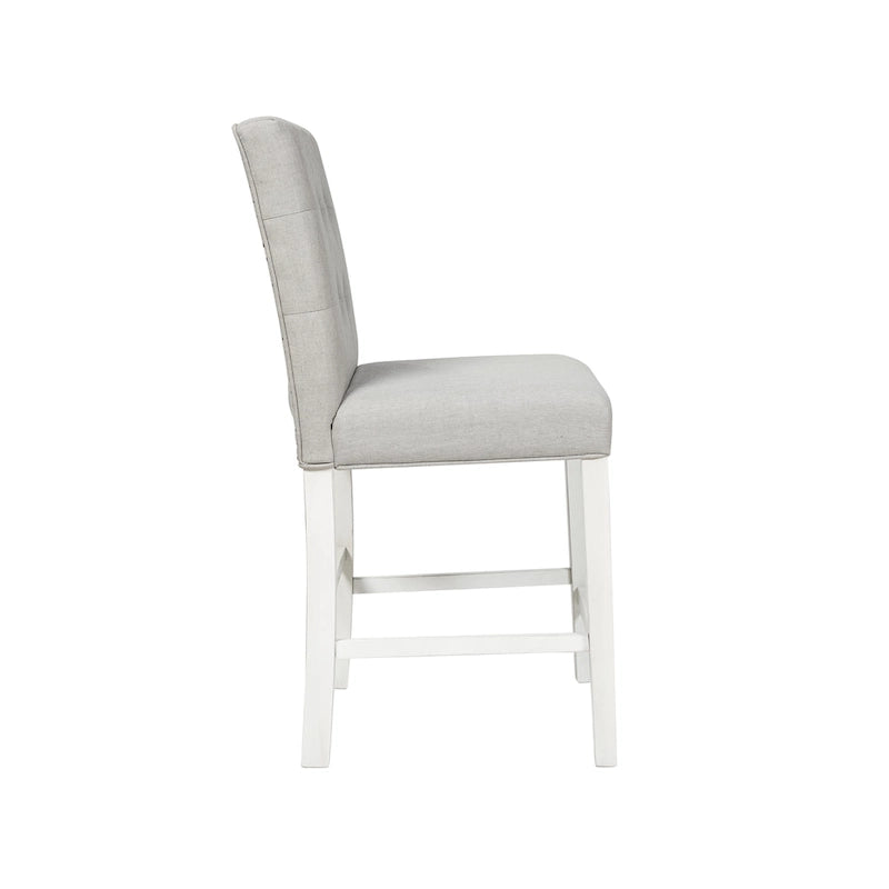 Chaises de comptoir Tia Modern grises capitonnées (ensemble de 2) par Furniture of America