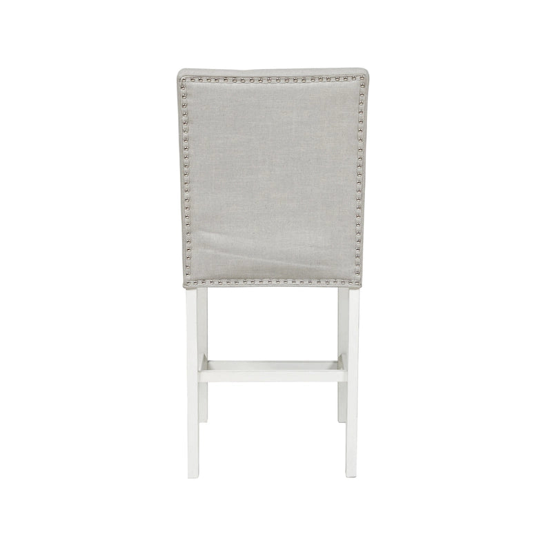 Chaises de comptoir Tia Modern grises capitonnées (ensemble de 2) par Furniture of America