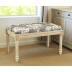 Gray Magnolia Bench with Antique White Finish