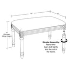 Banc gris magnolia avec finition blanc antique