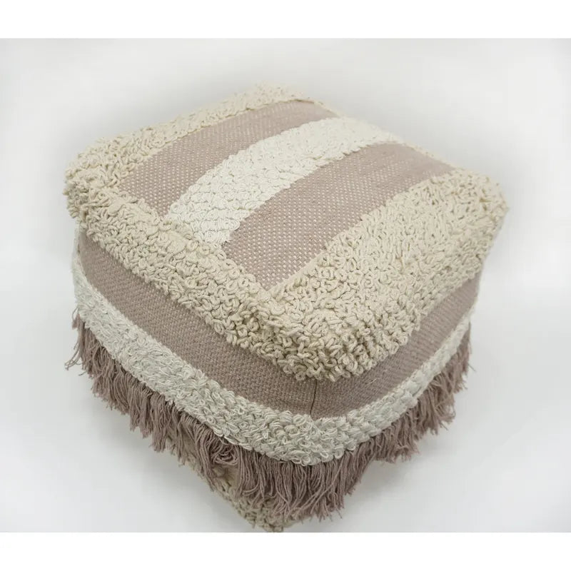 Home&Manor Wool Cotton Marko Pouf