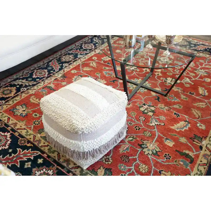 Pouf Marko en laine et coton Home&amp;Manor