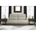 Signature Design by Ashley Battleville Silver 2 Seat Power Reclining Sofa with Adjustable Headrest - 85W x 40D x 43H