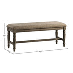 Banc de salle à manger rembourré en chêne torréfié Balboa Park