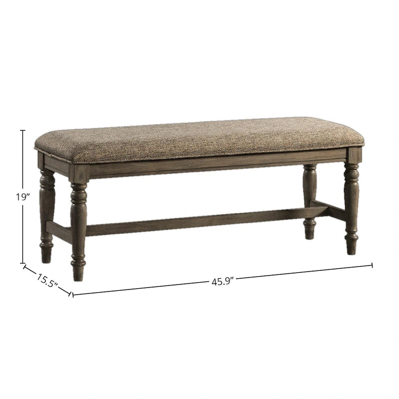 Banc de salle à manger rembourré en chêne torréfié Balboa Park