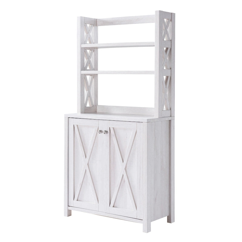 Meuble à micro-ondes à plusieurs étagères en bois rustique Figg de Furniture of America