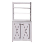 Meuble à micro-ondes à plusieurs étagères en bois rustique Figg de Furniture of America