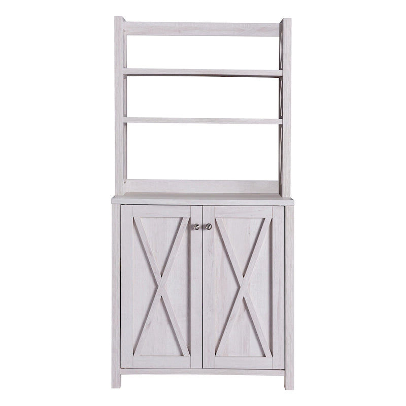 Meuble à micro-ondes à plusieurs étagères en bois rustique Figg de Furniture of America